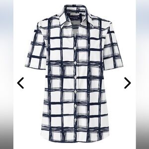 American Airlines Women's Short Sleeve Crosshatch Blouse